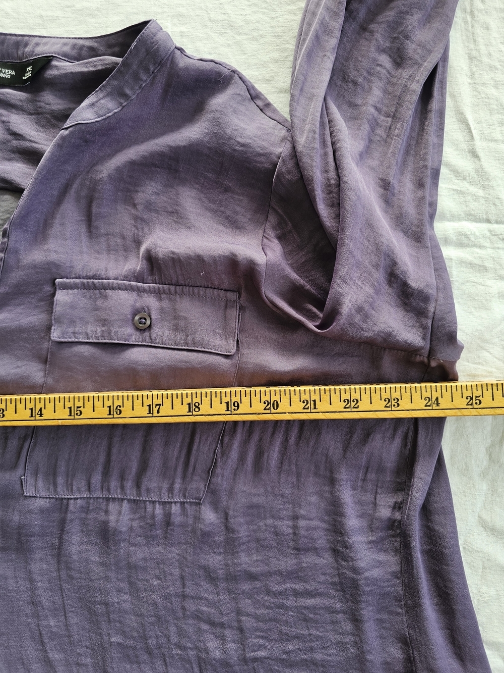 Vera Women's Purple V-Neck Pop Over Blouse Size XXL - Picture 6 of 8